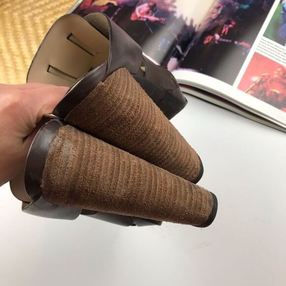 Vera wang lavender label leather‎ sandals brown - Picture 4 of 4